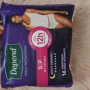 Brand New DEPEND NIGHT DEFENSE UNDERWEAR-S/P